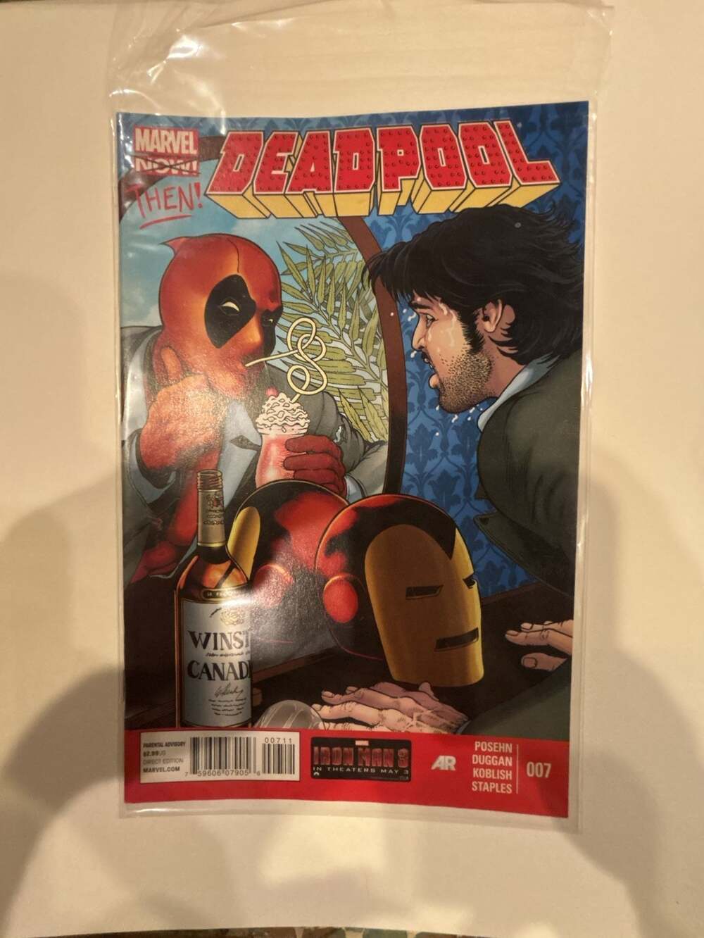 Deadpool #7 Marvel Comics 2013 Demon In A Bottle Homage rare Newsstand edition